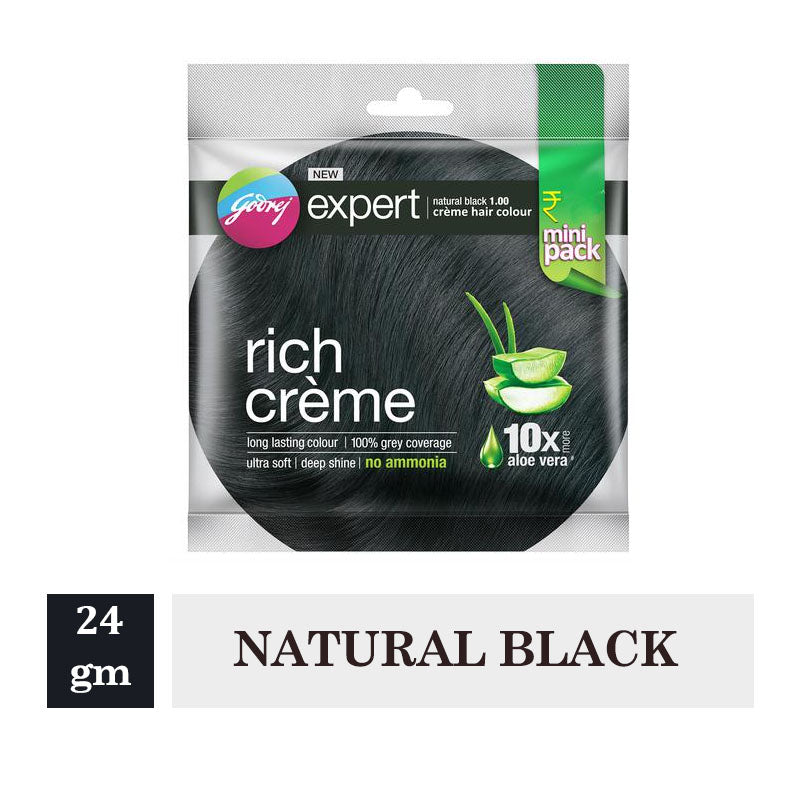 Godrej Expert Rich Crème Hair Colour - Natural Black (24gm)