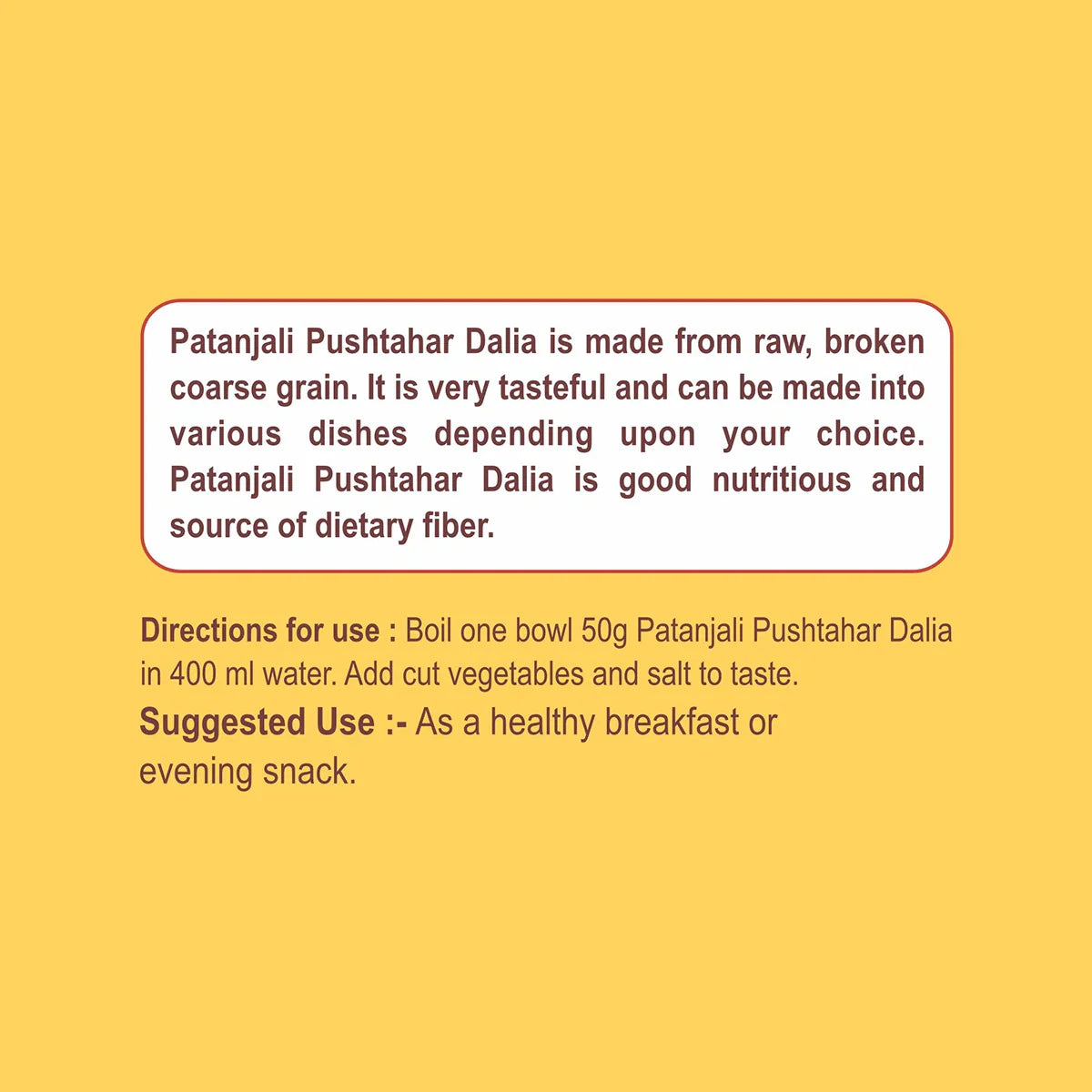 Patanjali Pushtahar Dalia,Multi Grain Dalia 500gn