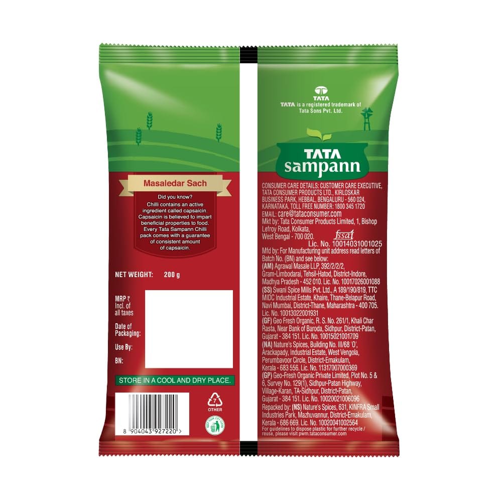 Tata Sampann
Chilli Powder With Natural Oils 200gm