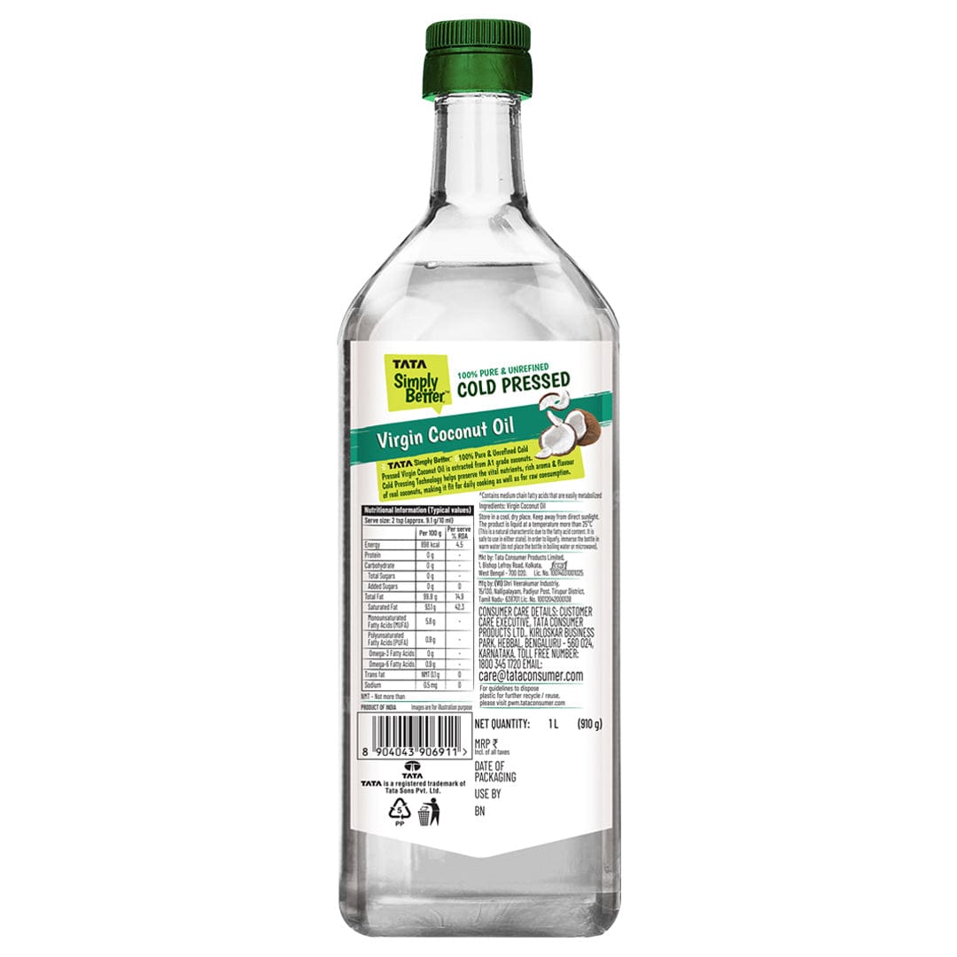Tata Simply Better
Virgin Cold Pressed Coconut Oil 1L