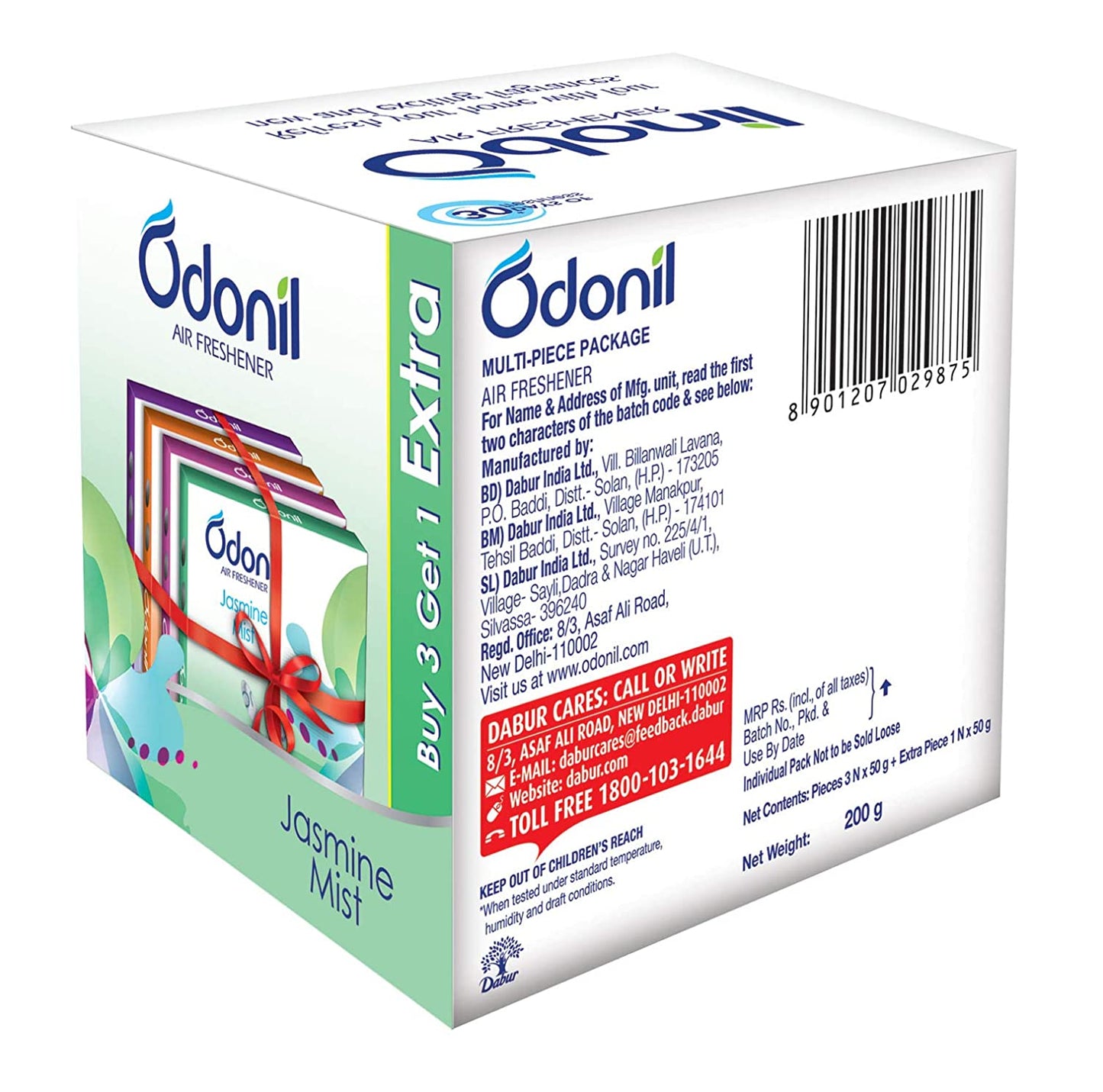 Odonil block Toilet Air Freshner Mix (3+1) - 288Gm