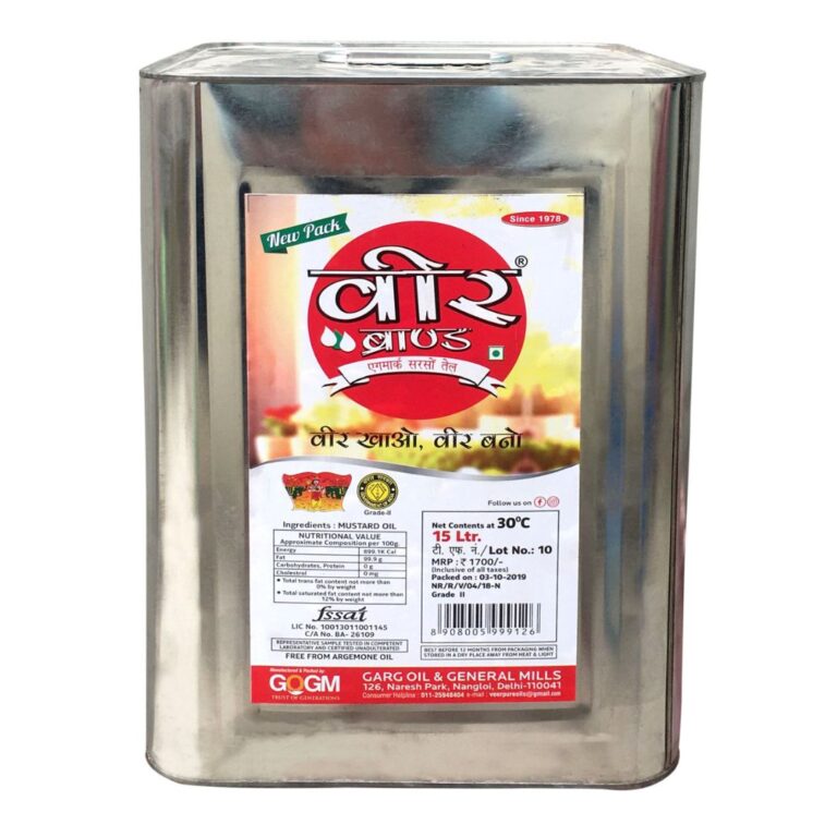 Veer Brand Mustard Oil 15 Kg Tin