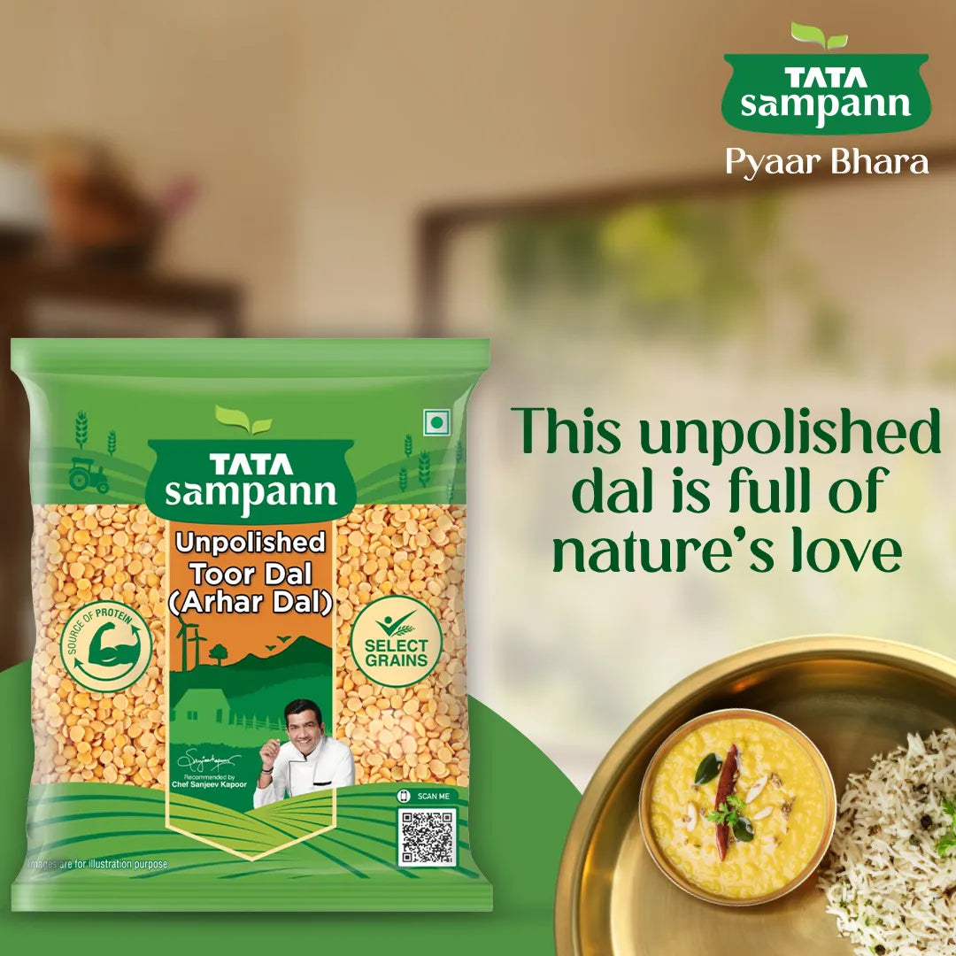 Tata Sampann Unpolished Toor Dal/Arhar Dal - 1kg