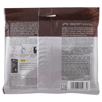 Godrej Expert Rich Creme Ammonia Free Hair Colour, Natural Brown (20 g + 20 ml)