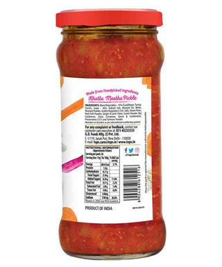 TOPS Gold Khatta Meetha Pickle - 400g. Glass Bottle
