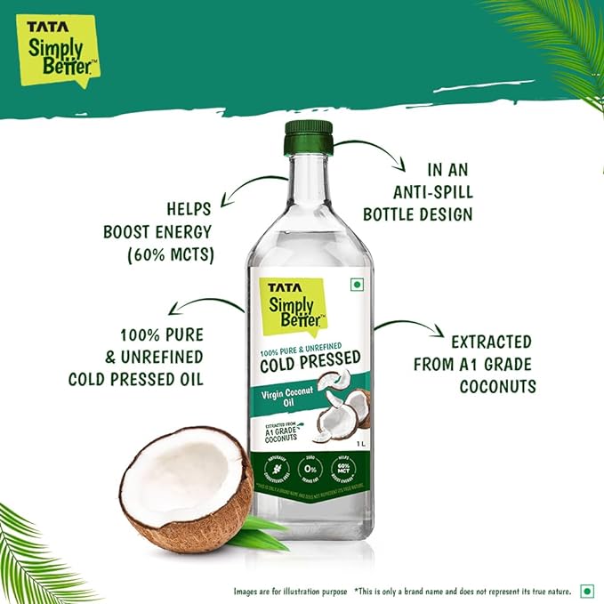 Tata Simply Better
Virgin Cold Pressed Coconut Oil 1L
