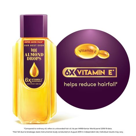 Bajaj Almond Drop Hair Oil Enrich with 6x Vitamin E, Reduces Hairfall,650 ml