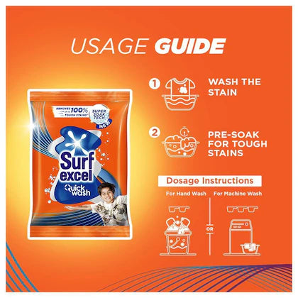 Surf Excel Quick Wash Detergent Powder 500 g