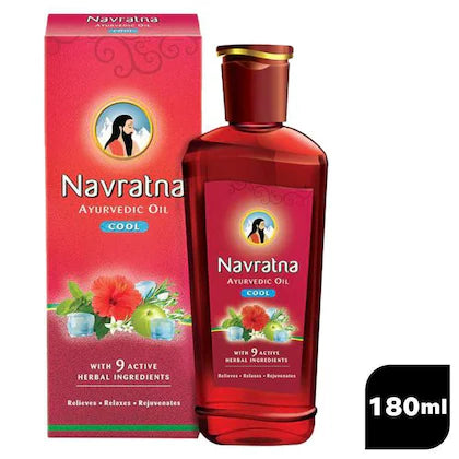 Navratna Ayurvedic Cool Hair Oil with 9 Active Herbal Ingredients 180 ml