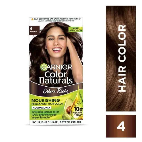 Garnier colour natural hair colour 70ml+60gm(brown)