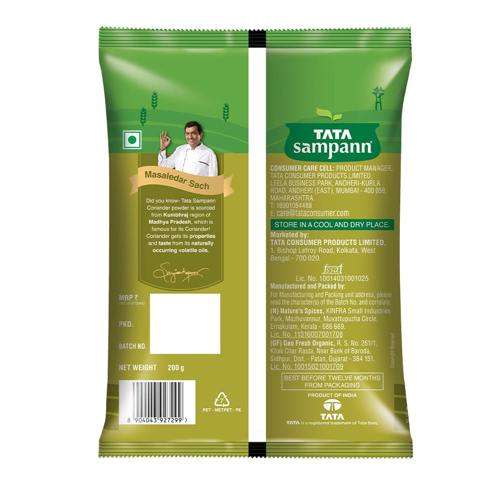 Tata Sampann

Tata Sampann Coriander Powder, 200 g