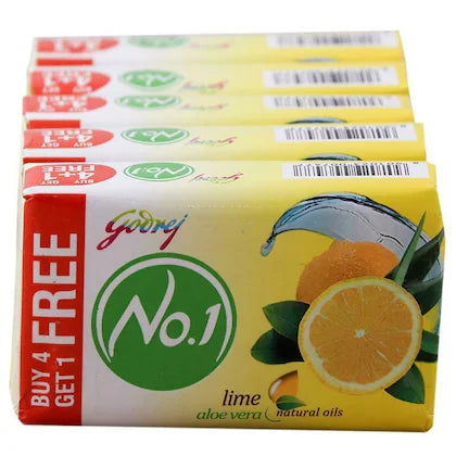 Godrej                                            Godrej No.1 Lime & Aloe Vera Soap 100 g (Buy 4 Get 1 Free)