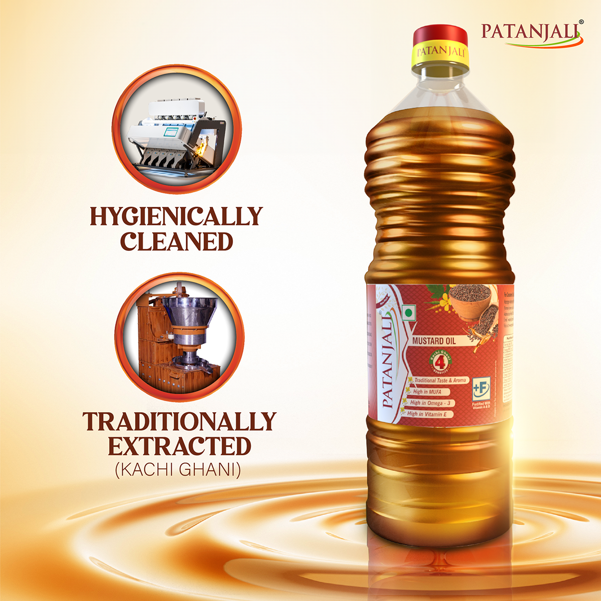 Patanjali Kachi Ghani Mustard Oil 1 ltr