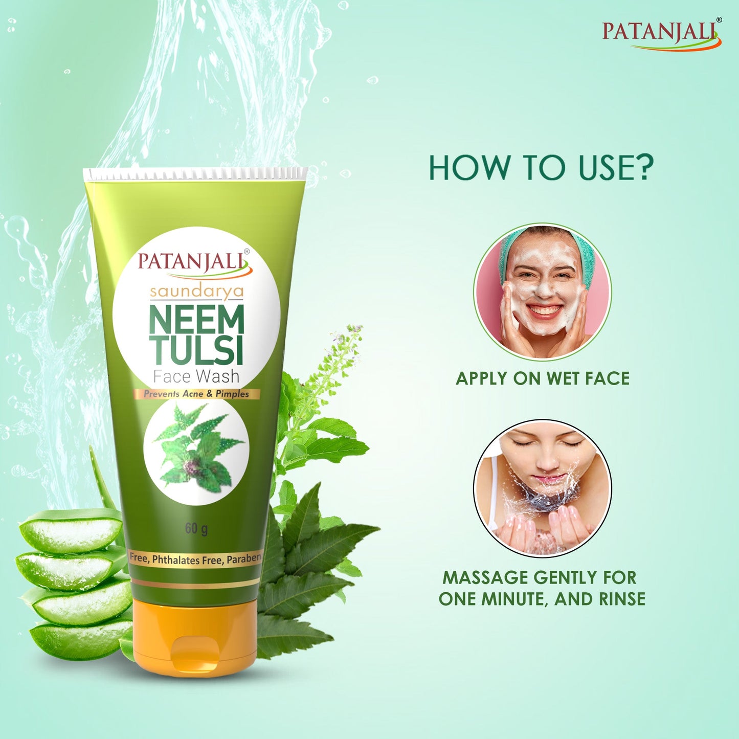 Patanjali Neem Tulsi Facewash 60gm