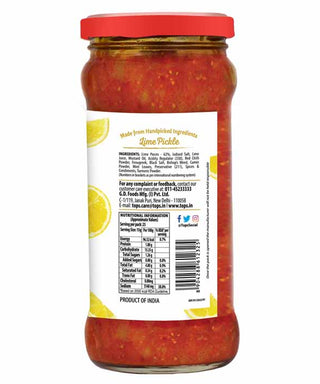 TOPS Gold Lime Pickle - 375g. Glass Bottle