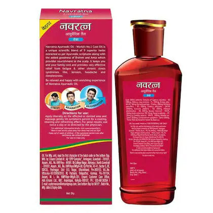 Navratna Ayurvedic Cool Hair Oil with 9 Active Herbal Ingredients 180 ml