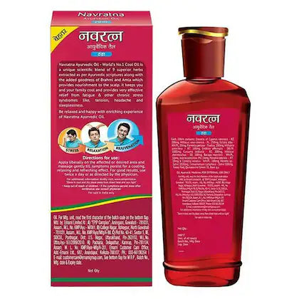 Navratna Ayurvedic Cool Hair Oil with 9 Active Herbal Ingredients 90 ml