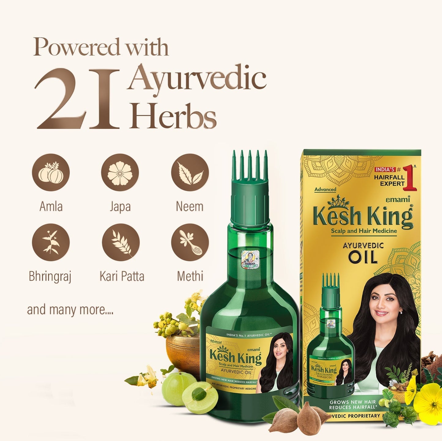 kesh King Ayurvedic Medical Oil, Reduces Hairfall, Grow New Hair 100ml