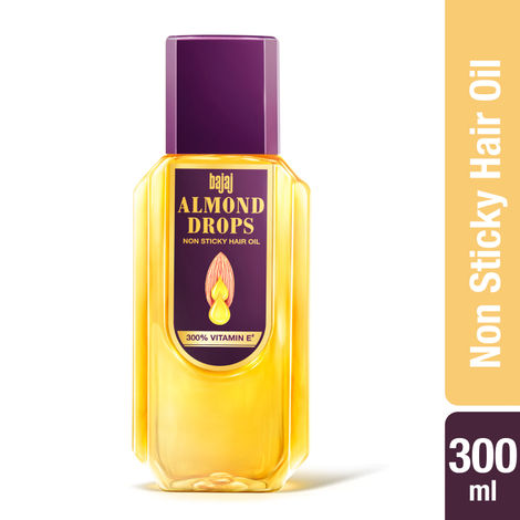 Bajaj Almond Drop Hair Oil Enrich with 6x Vitamin E, Reduces Hairfall, 300 ml