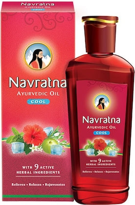 Navratna Ayurvedic Cool Oil With 9 Ayurvedic Herbs Relieves Headache, Fatigue Hair Oil, 300 Ml