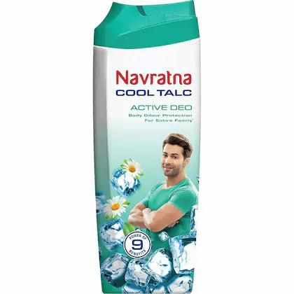 Navratna Cool Talc Active Deo | Long Lasting Freshness & Fragrance, 400gm