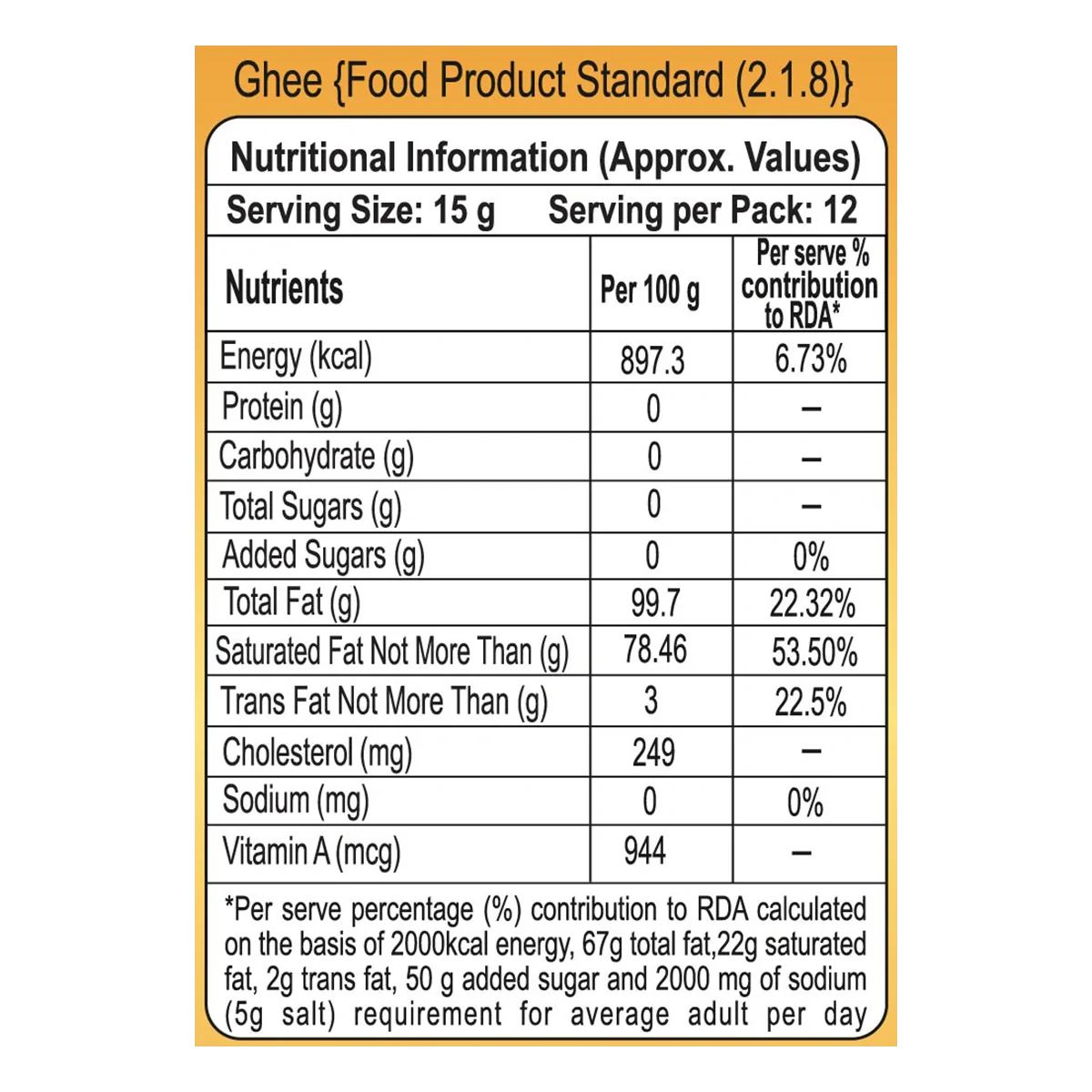 Patanjali cow's Gee 200ml