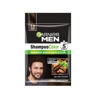 Garnier Colour Shampoo Based hair Colour Pouch (Darkest Brown)