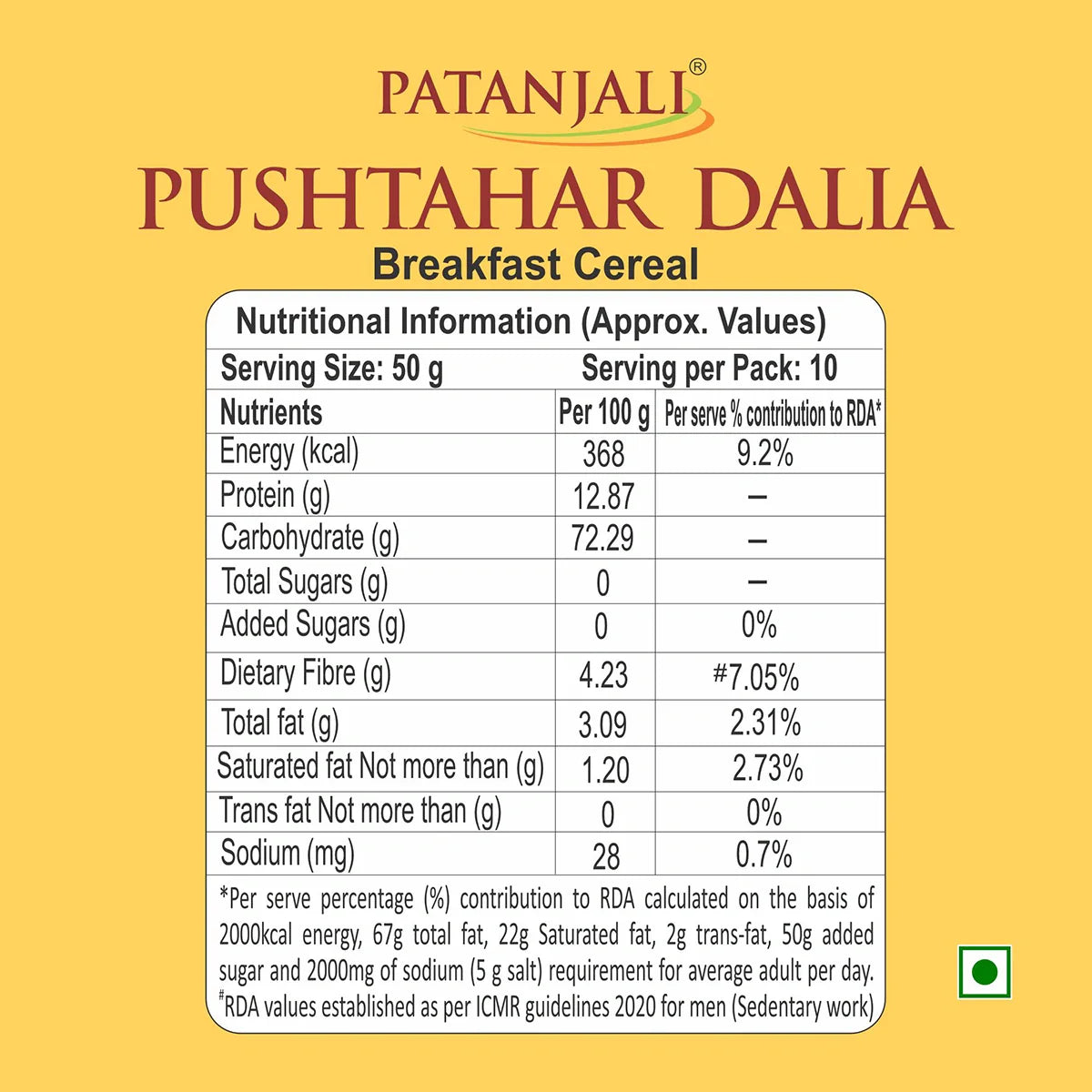 Patanjali Pushtahar Dalia,Multi Grain Dalia 500gn