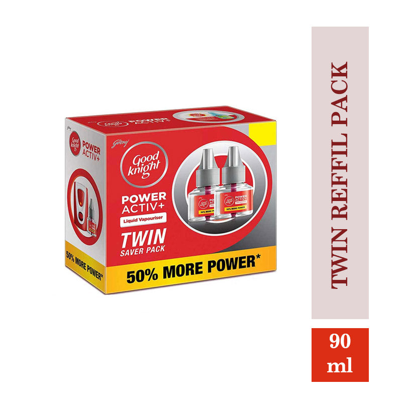 Good Knight Power Active + Twin Reffil Pack (90ml)