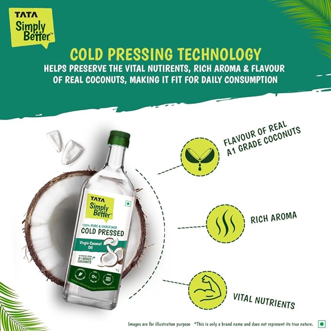 Tata Simply Better
Virgin Cold Pressed Coconut Oil 1L